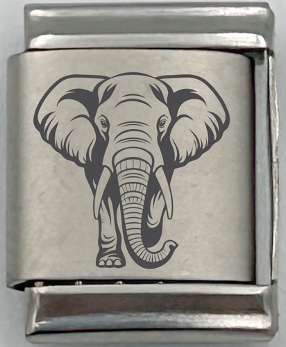 13mm Laser Engraved Charm - Elephant