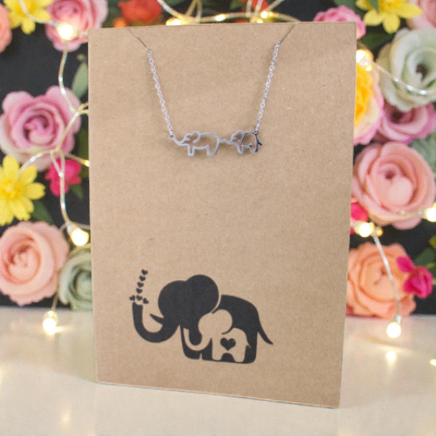 Elephants Pendant & Chain - Card 278