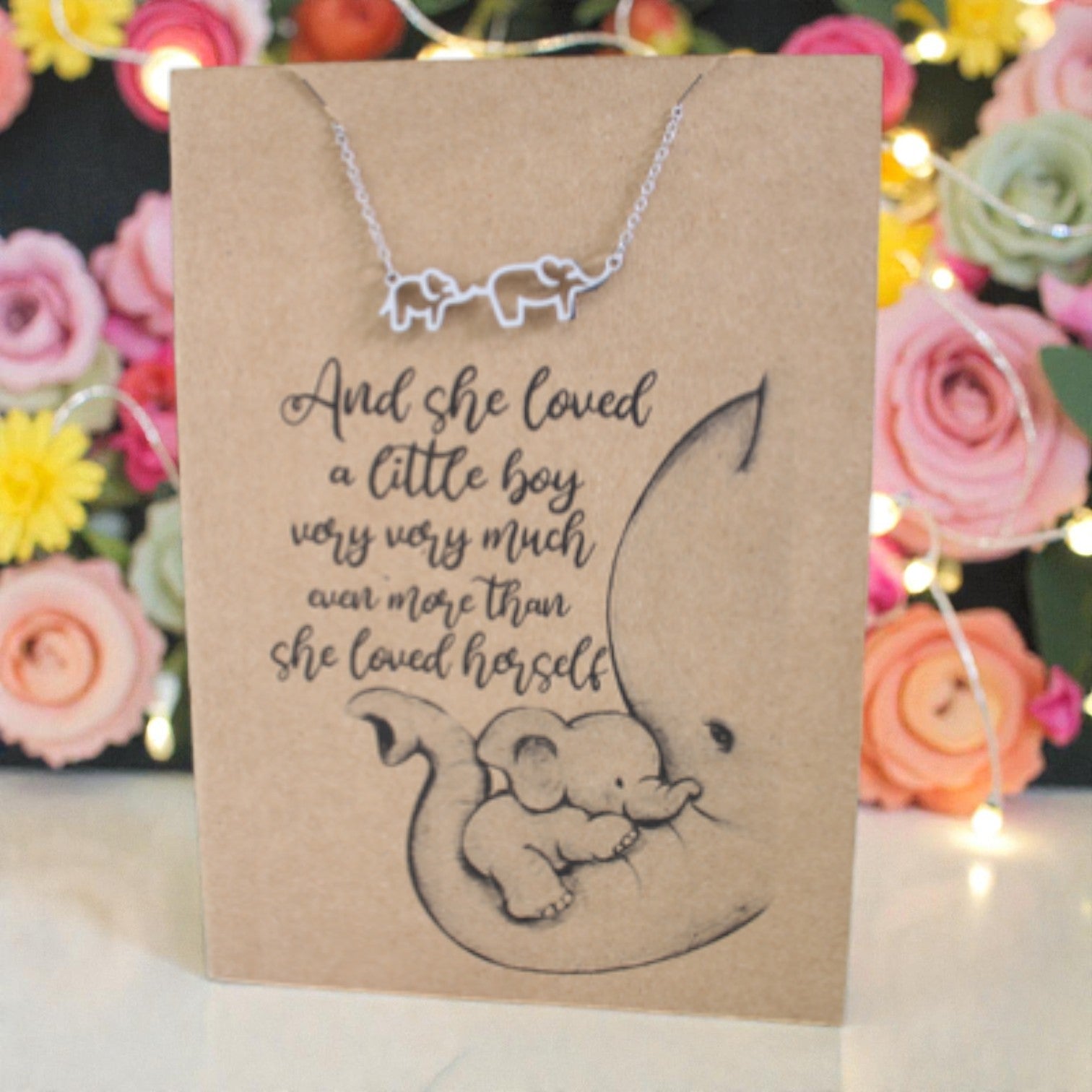 Elephants Pendant & Chain - Card 281