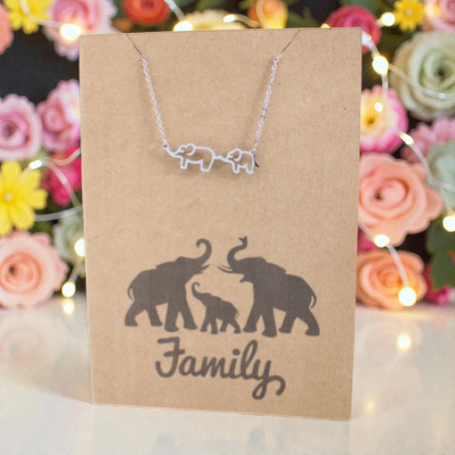Elephants Pendant & Chain - Card 282