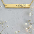 Engraved Mama Llama Horizontal Pendant and Chain