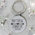 Engraved Personalized Couple Round Keyring