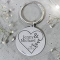 Engraved Personalized Love Heart Keyring