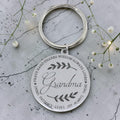 Engraved Round Grandma Keyring