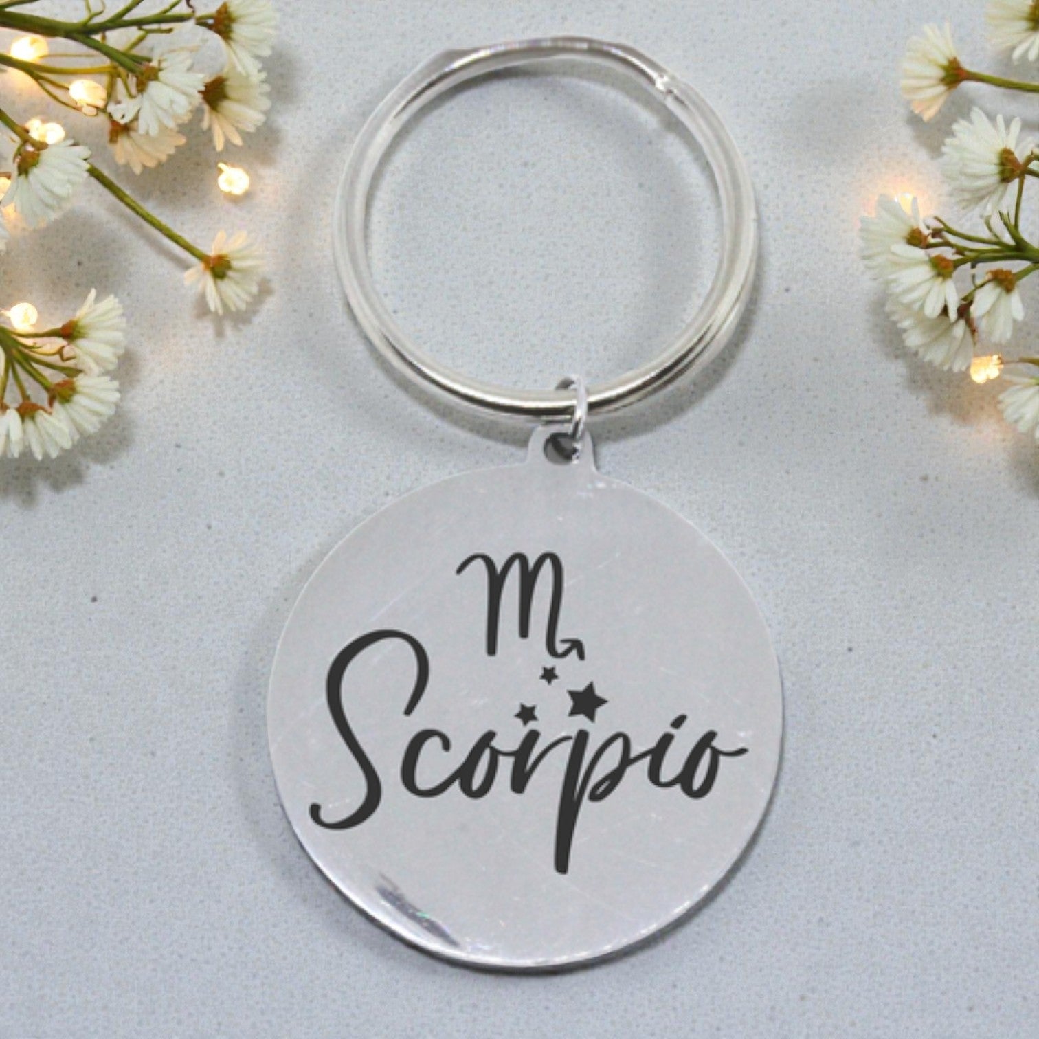 Engraved Round Keyring - Zodiac