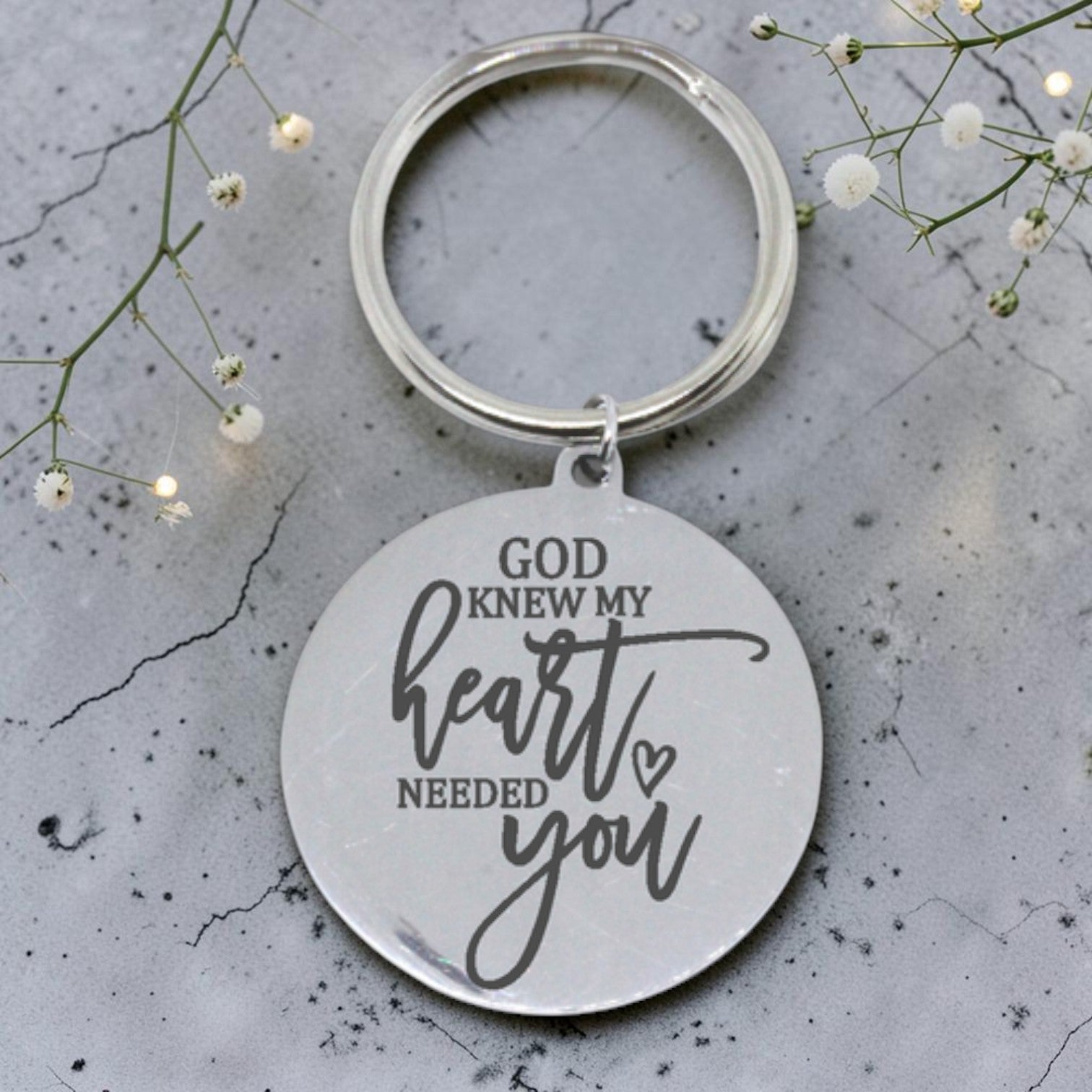 Engraved Round Keyring