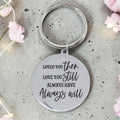 Engraved Round Love Keyring