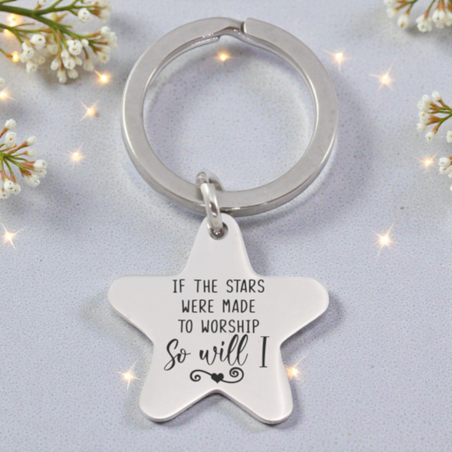 Engraved Star Keyring - Made to Worship