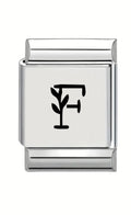 13mm Laser Italian Charm - Letter F