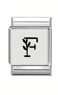 13mm Laser Italian Charm - Letter F