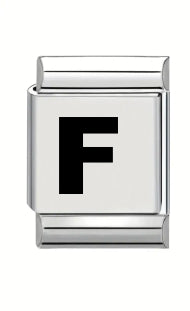 13mm Laser Italian Charm - Plain Letter F