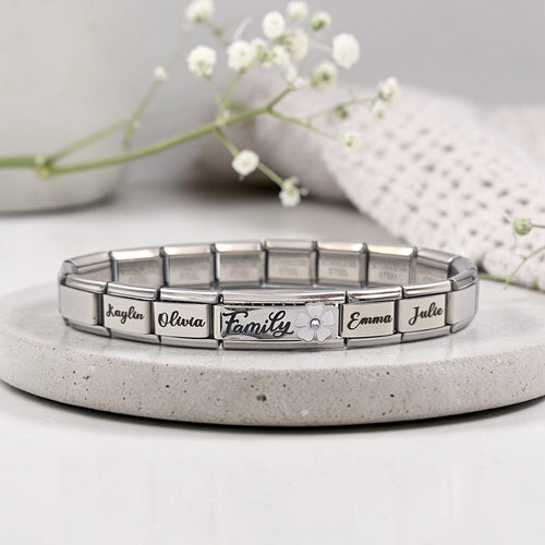 9mm Bracelet Superlink and Engraved Charms