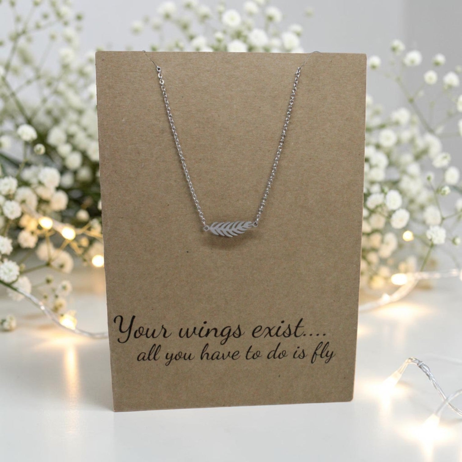 Feather Pendant & Chain - Card 11