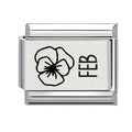 9mm Laser Italian Charm - February Flower
