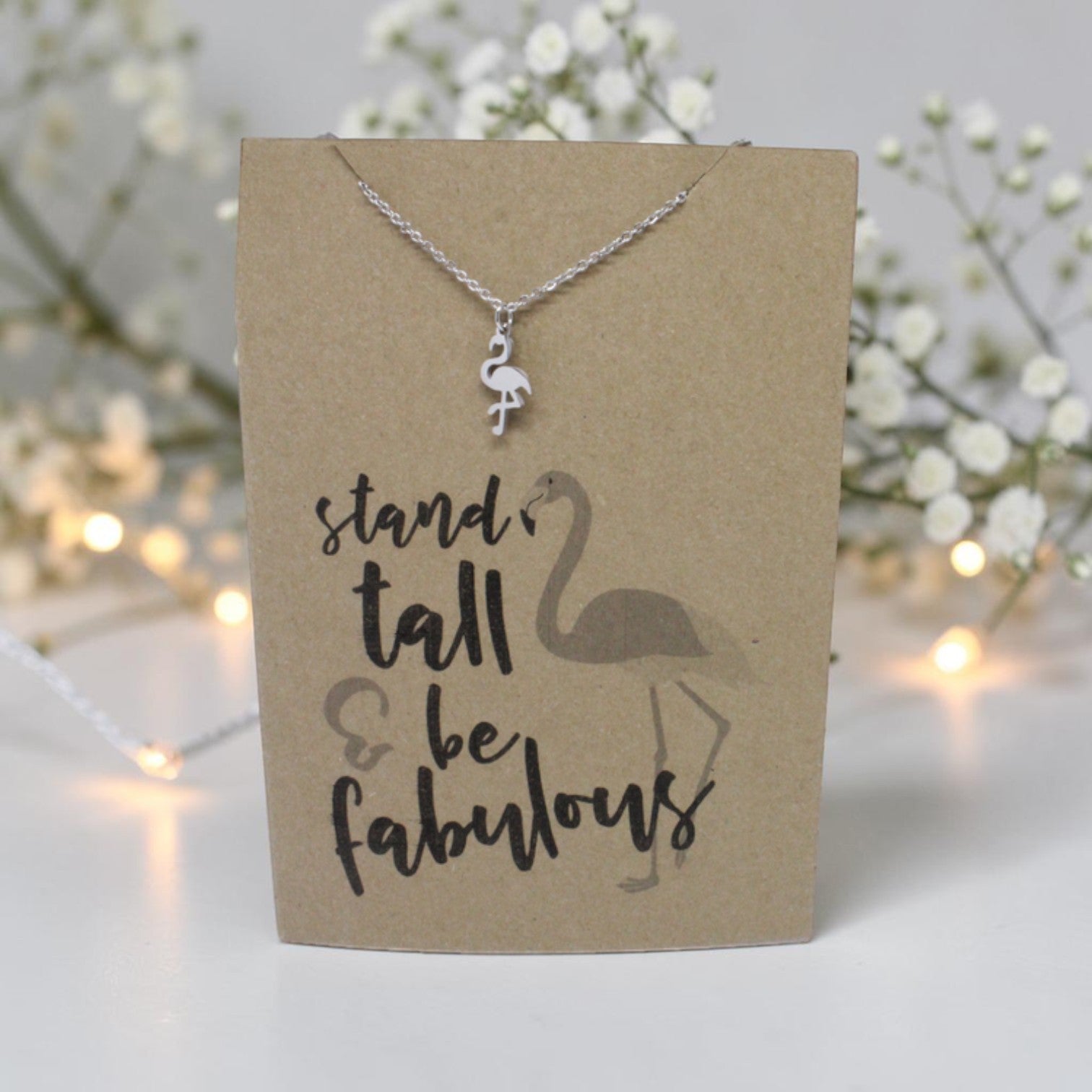 Flamingo Pendant & Chain - Card 136