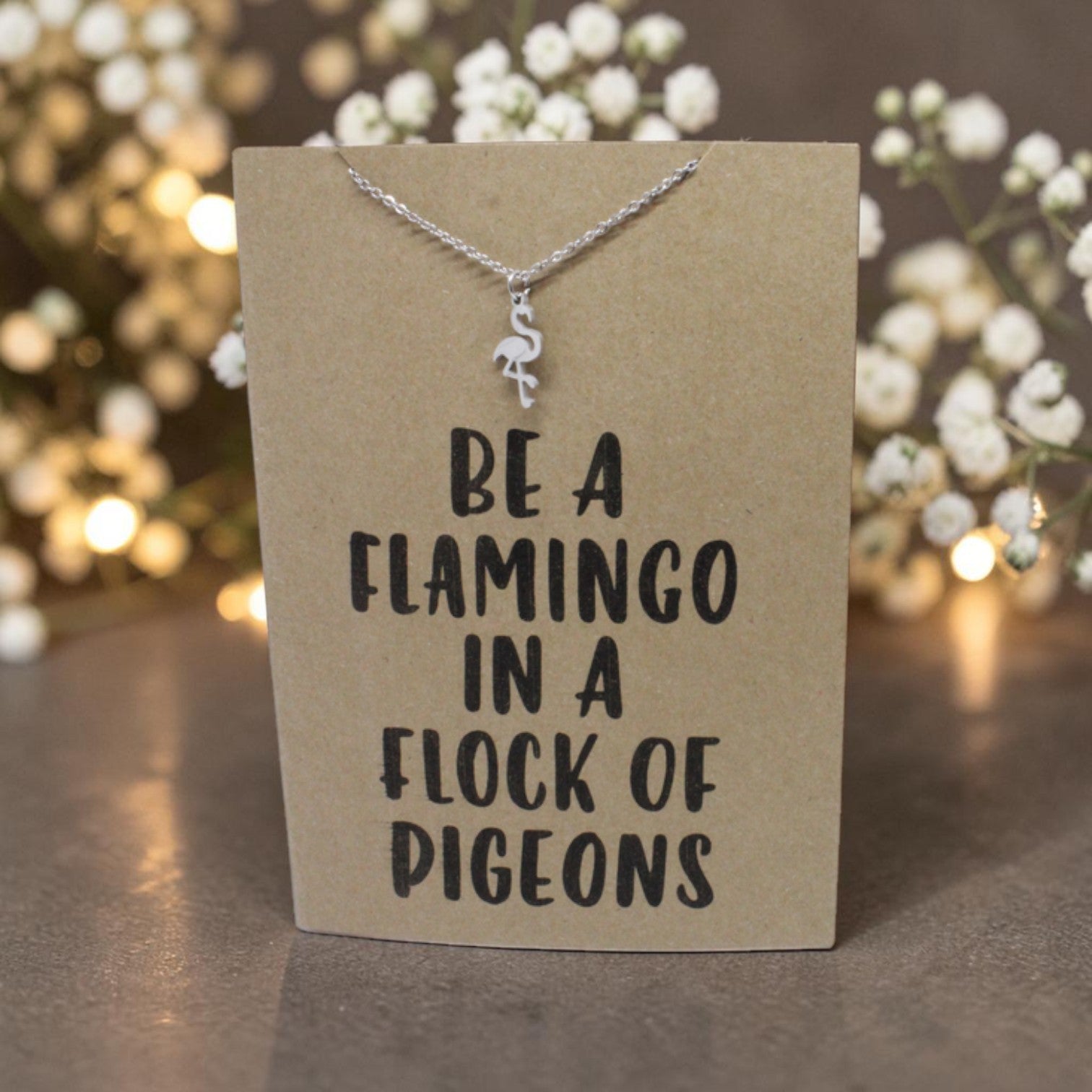 Flamingo Pendant & Chain - Card 137