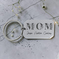 Floral MOM Personalized Names Engraved Keyring