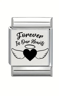 13mm Laser Engraved Charm - Forever In Our Hearts