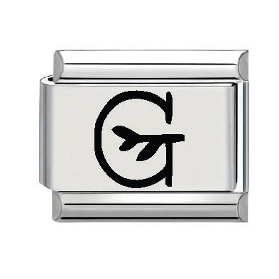 9mm Laser Italian Charm - Letter G