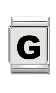13mm Laser Italian Charm - Plain Letter G