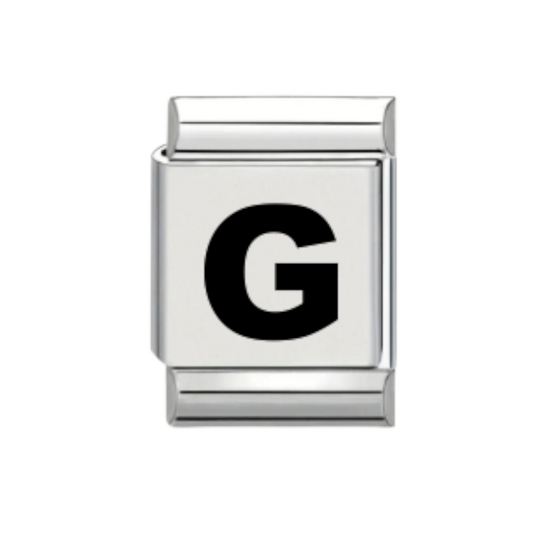 13mm Laser Italian Charm - Plain Letter G