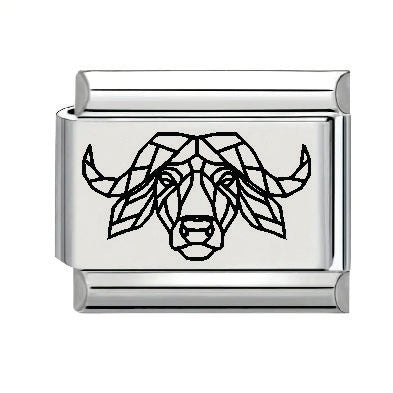 9mm Laser Italian Charm -  Geo Buffalo