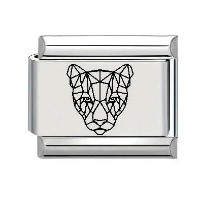 9mm Laser Italian Charm -  Geo Leopard