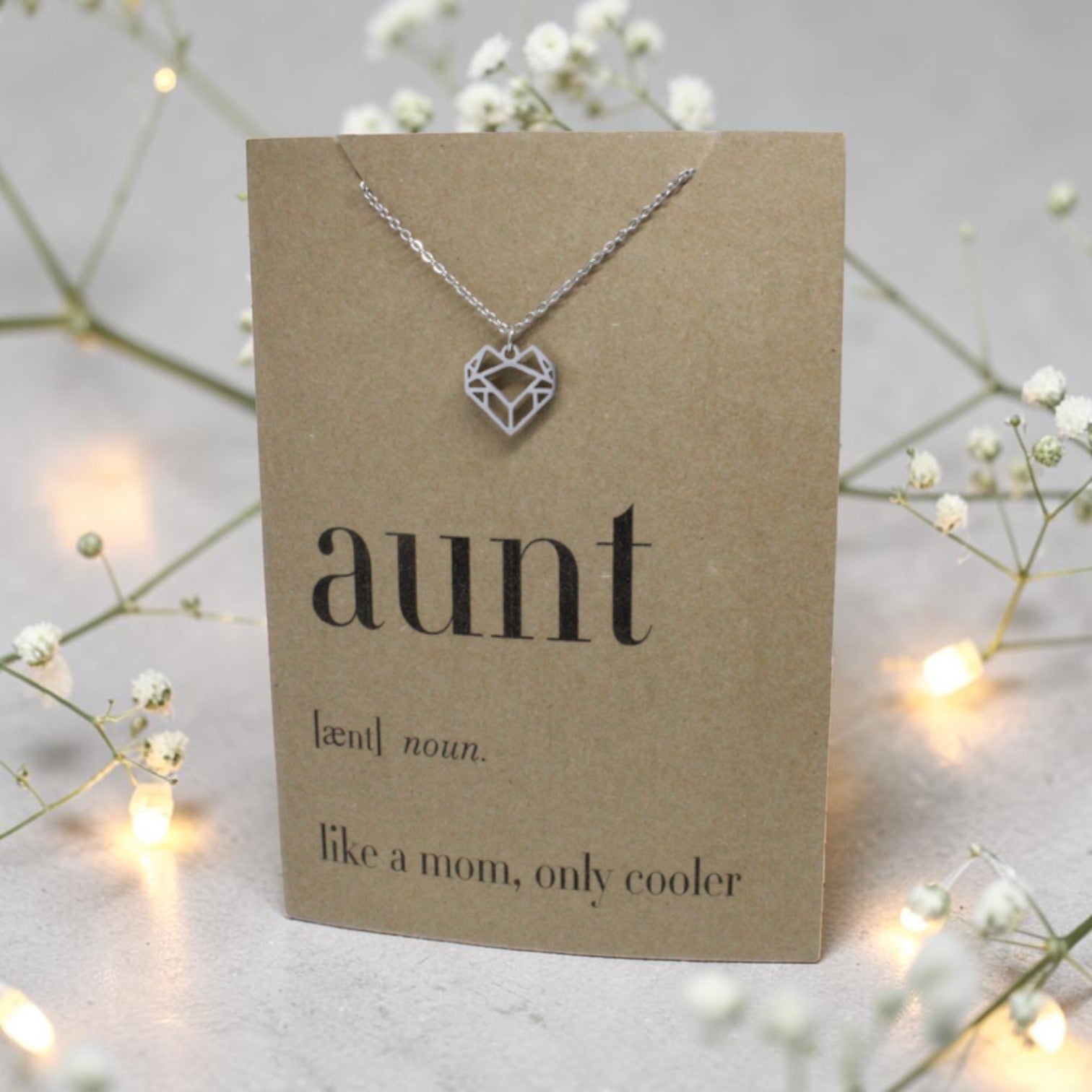 Geometric Heart Pendant & Chain - Card 153
