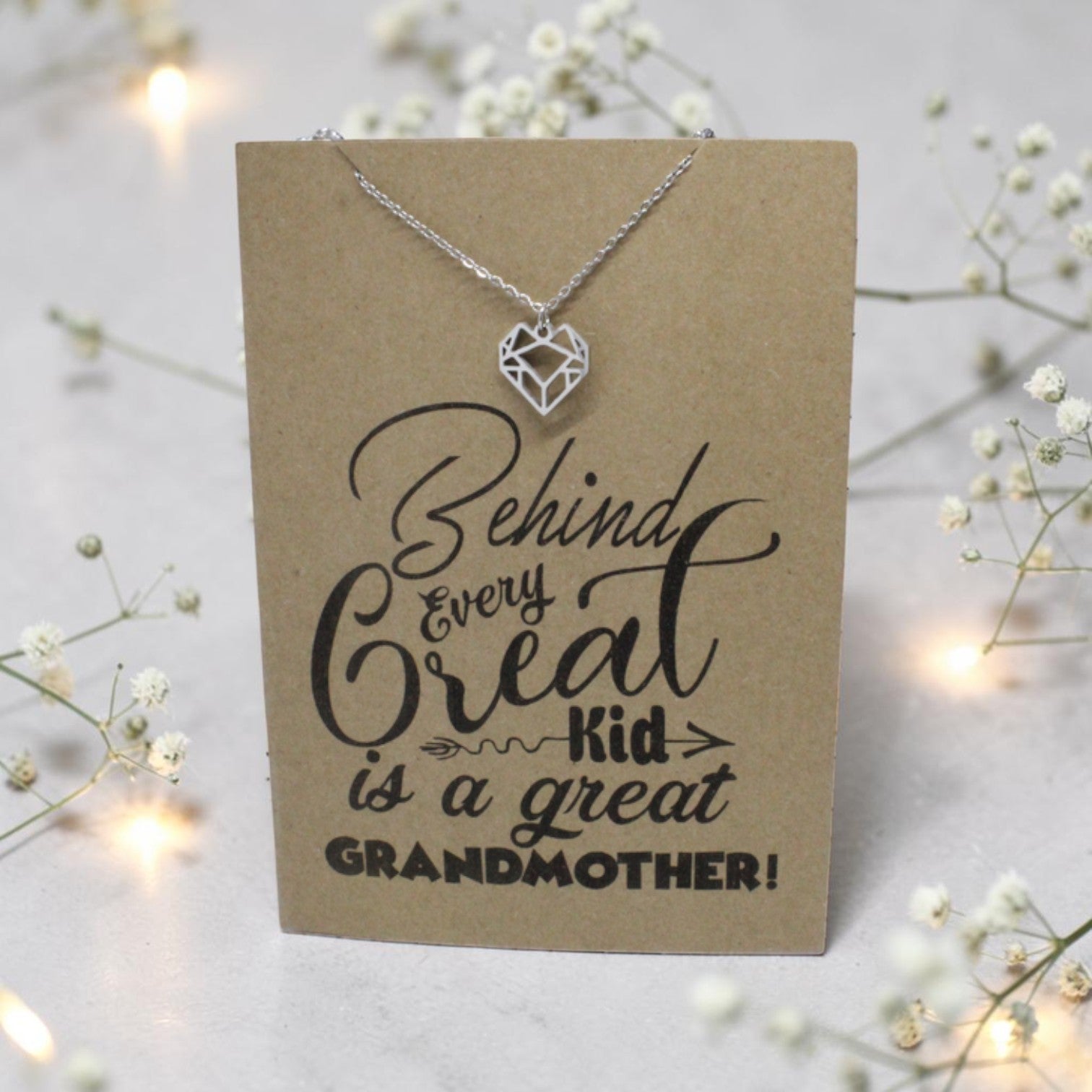 Geometric Heart Pendant & Chain - Card 154