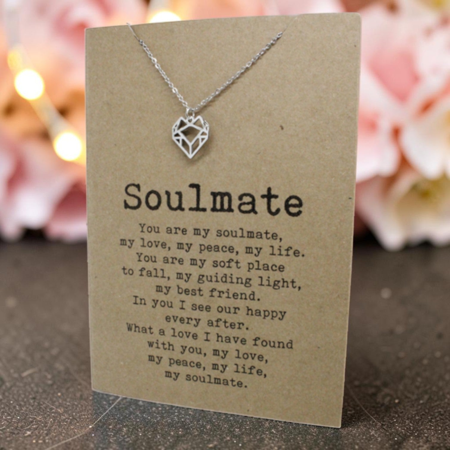 Geometric Heart Pendant & Chain - Card 207