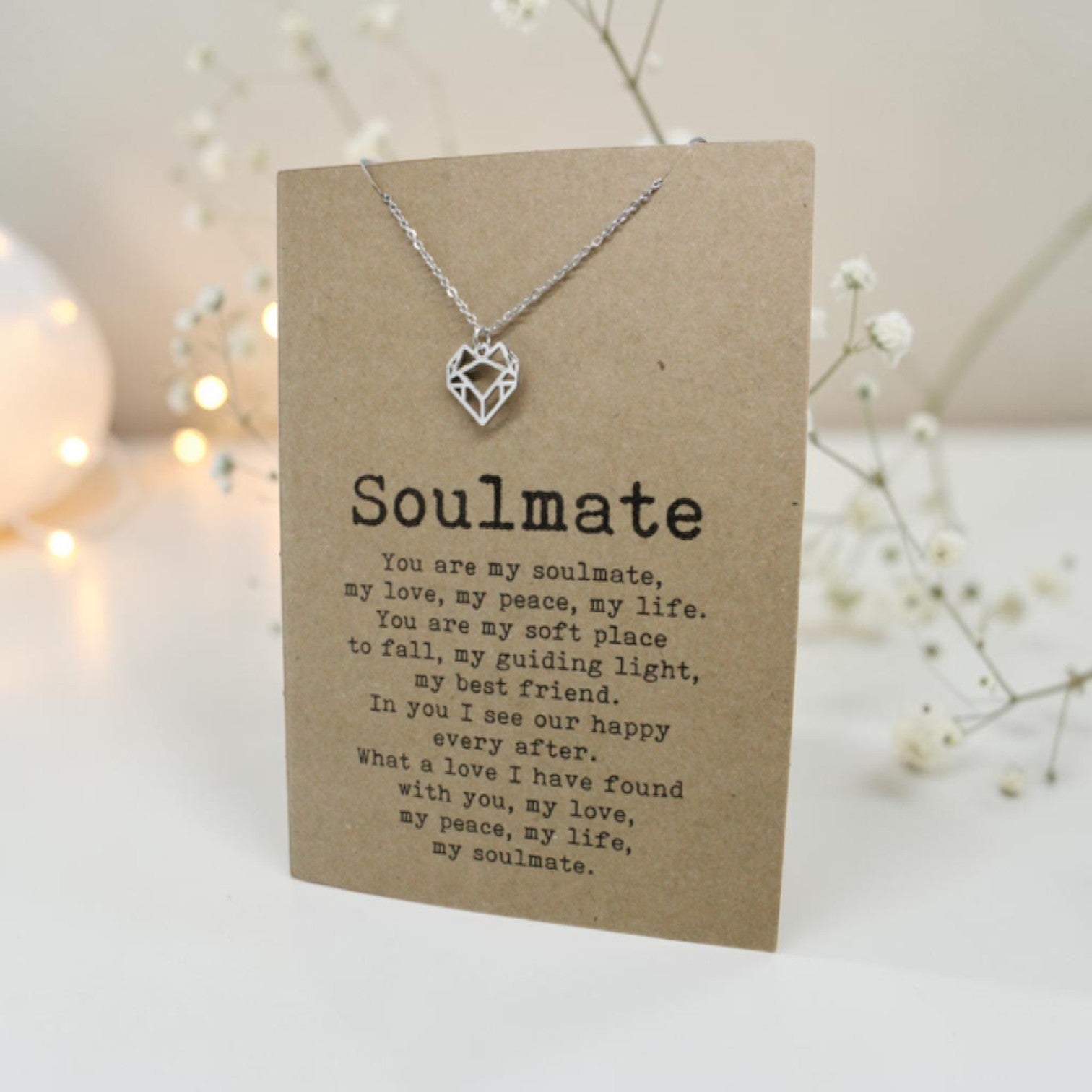 Geometric Heart Pendant & Chain - Card 207