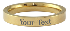 Gold Plated Stainless Steel Engraved Stacker Ring-Charmed Jewellery