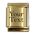13mm Gold Plated Engraved Name/Word Italian charm