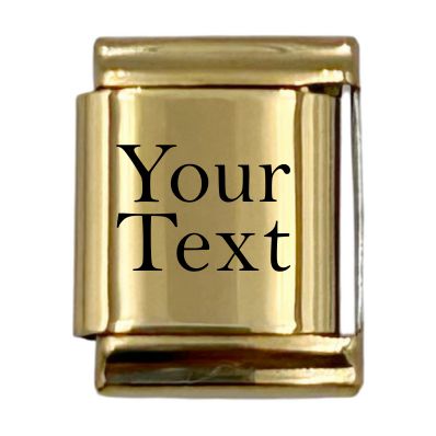 13mm Gold Plated Engraved Name/Word Italian charm