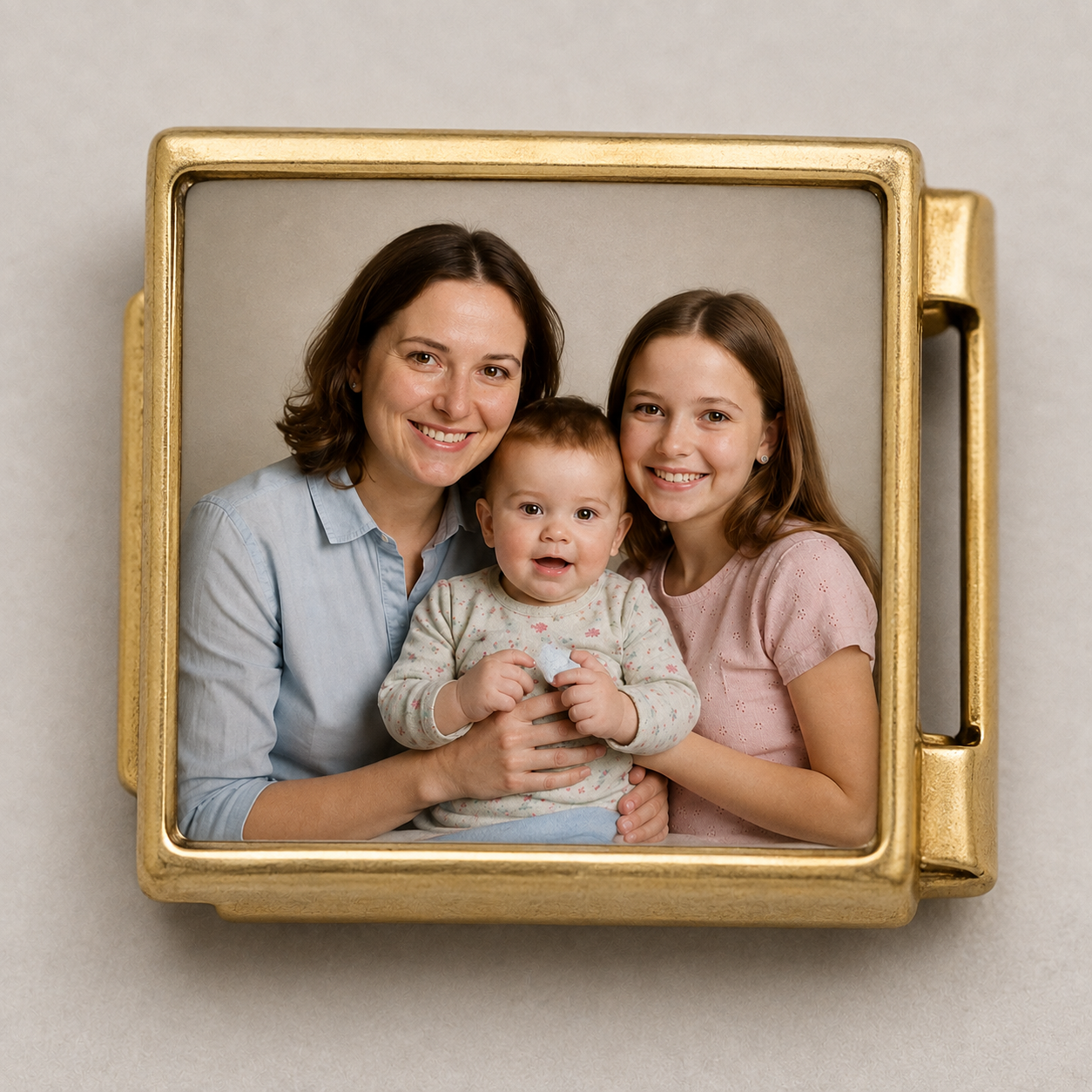 9mm Gold Plated Photo Charm