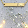 Personalized Gold Plated Bar Pendant & Chain