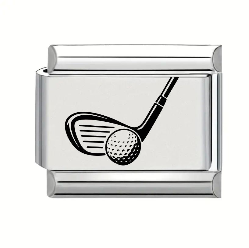 9mm Laser Engraved Charm - Golf