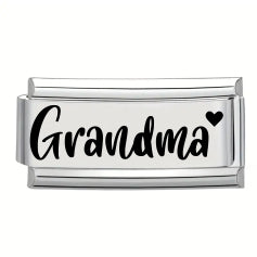 9mm Laser Italian Charm Superlink - Grandma