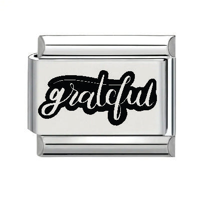9mm Laser Italian Charm - Grateful