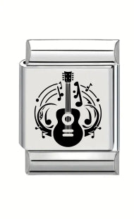 13mm Laser Engraved Charm - Guitar