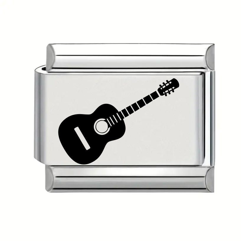 9mm Laser Engraved Charm - Guitar Acoustic