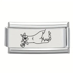 9mm Laser Italian Charm Superlink - Hands