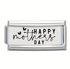 9mm Laser Italian Charm Superlink - Mother's Day
