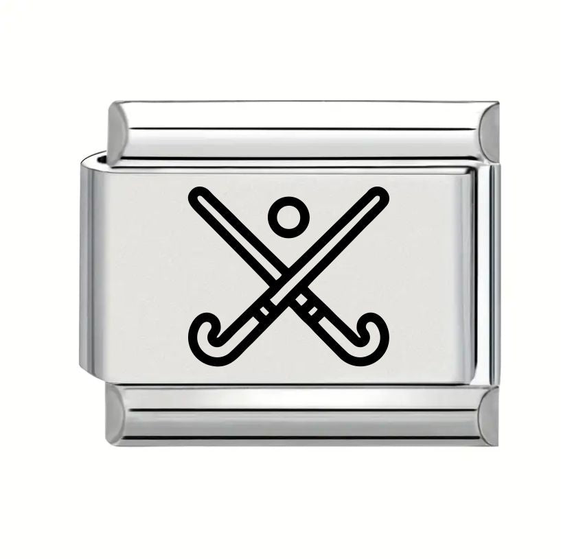 9mm Laser Engraved Charm - Hockey