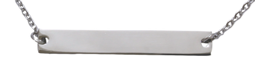 Custom Engraved Horizontal Bar Pendant and Chain
