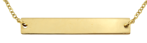 Personalized Gold Plated Bar Pendant & Chain