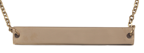 Personalized Rose Gold Plated Bar Pendant & Chain