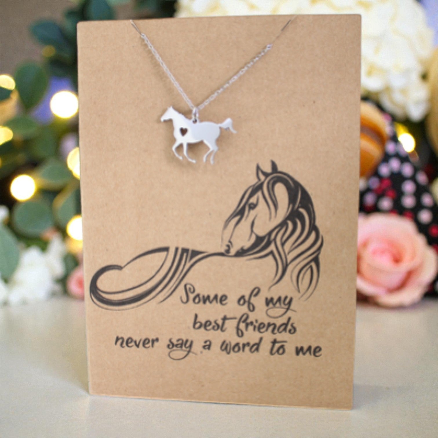 Horse Heart Pendant & Chain - Card 316