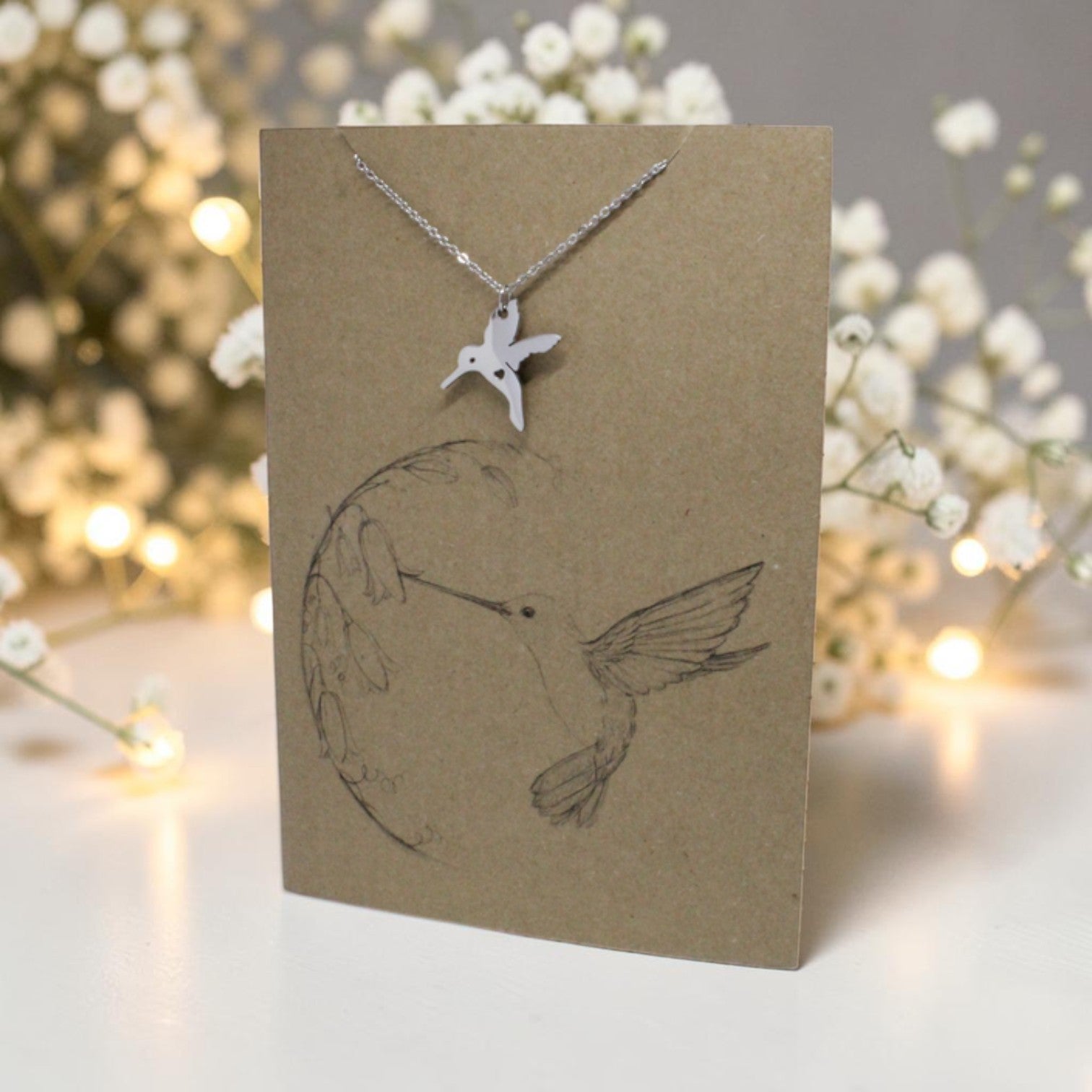 Hummingbird Pendant & Chain - Card 179