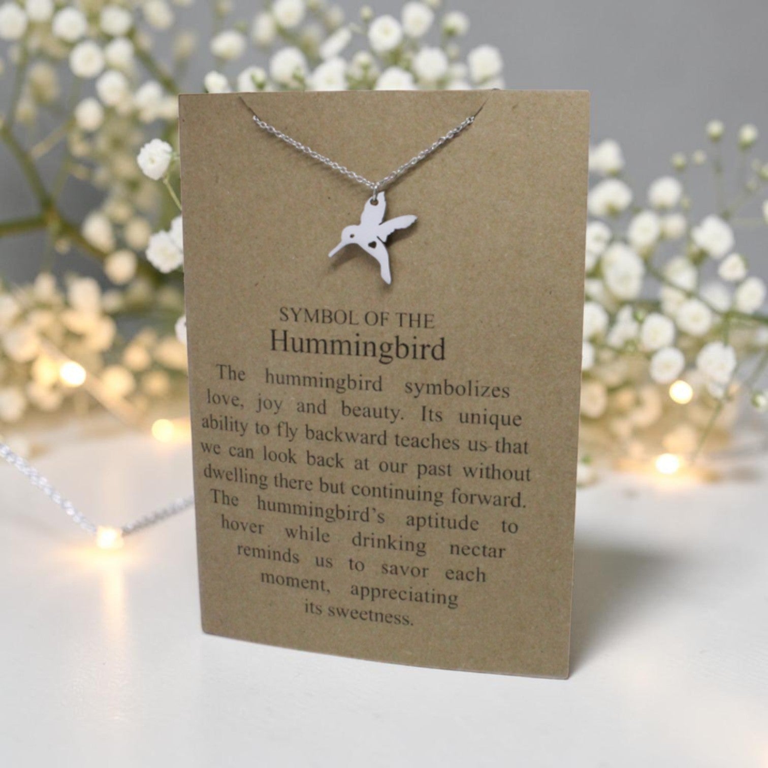 Hummingbird Pendant & Chain - Card 180